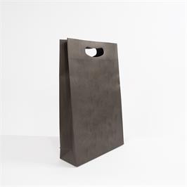 3-Bottle Wine Carrier Bag In Kraft Black With Handle