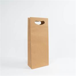 2-Bottle Wine Carrier Bag With Handle Kraft Brown