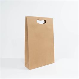 3-Bottle Wine Carrier Bag In Kraft Brown With Handle